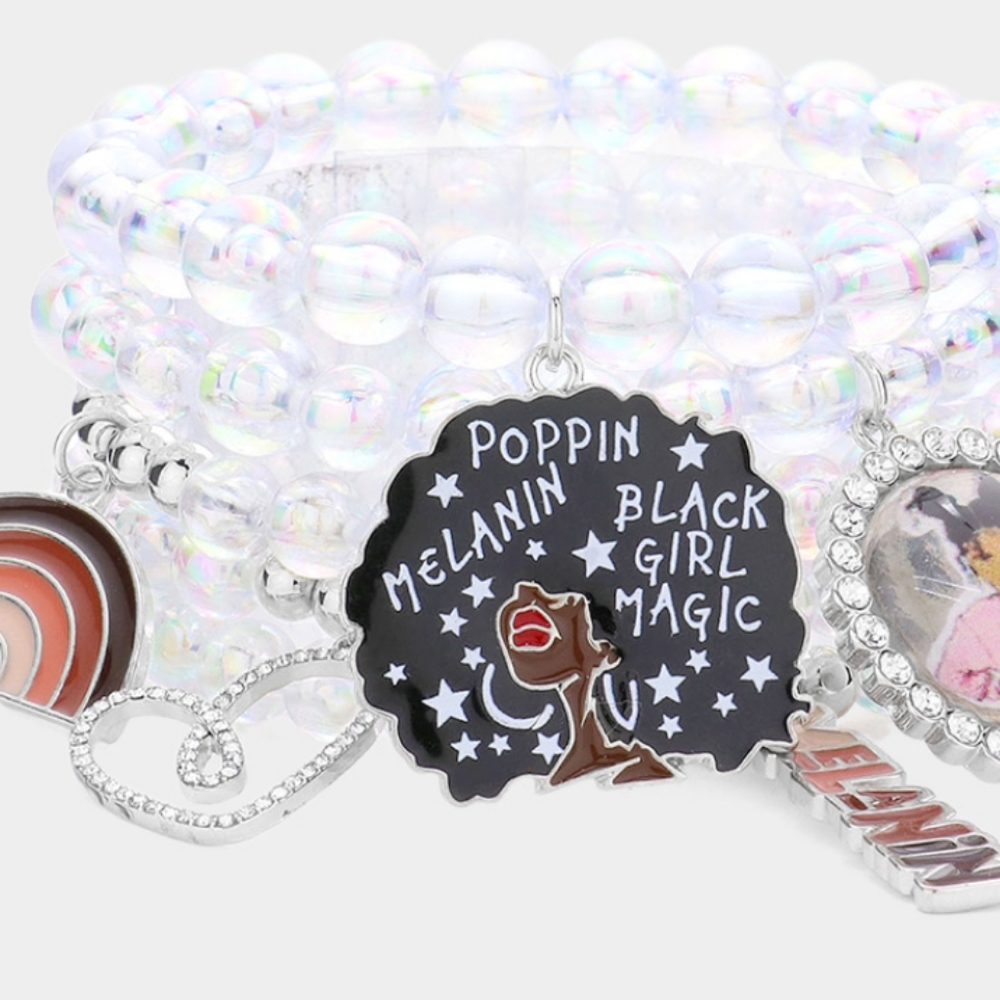 Melanin Poppin Charmed Bracelet Set